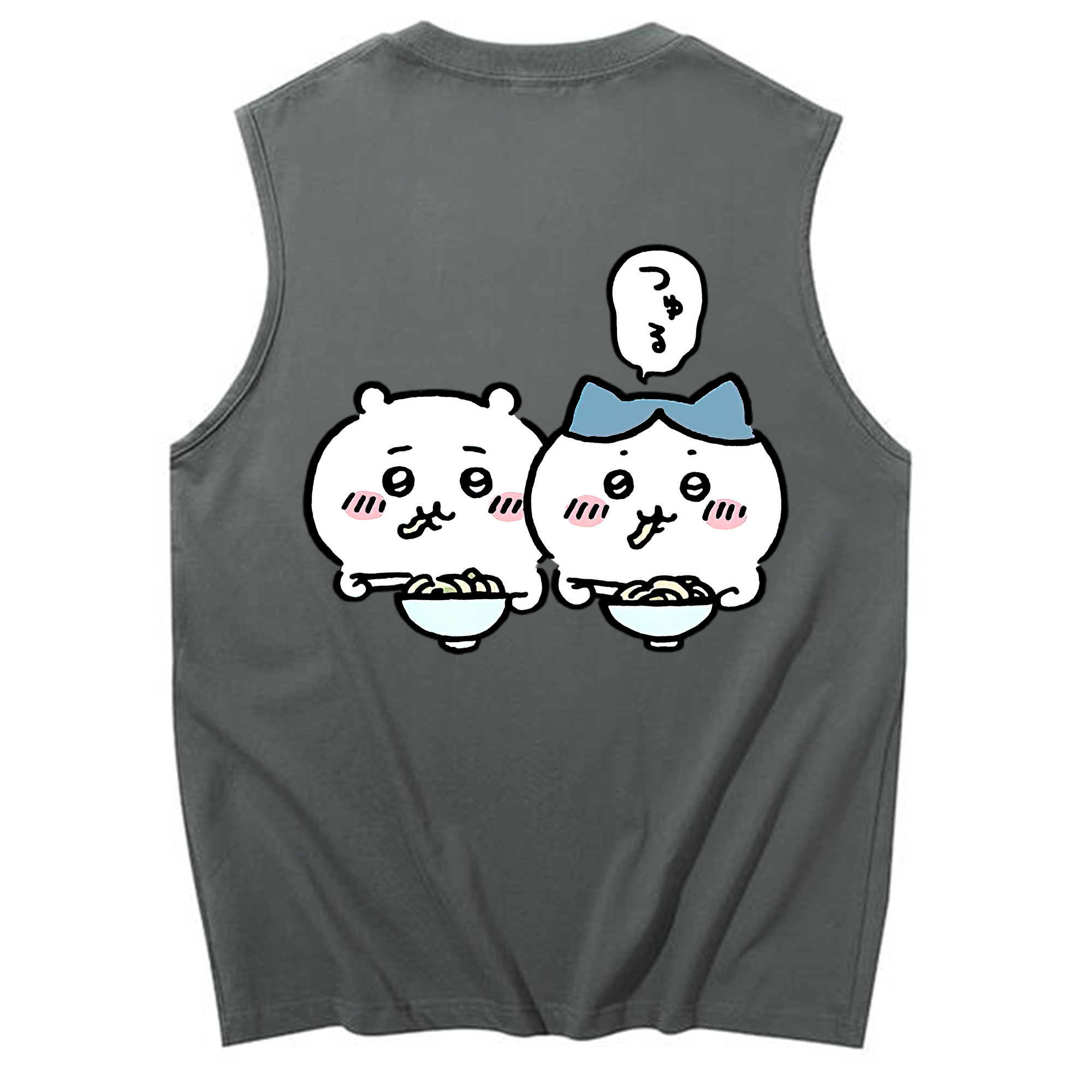 （画像用） ちいかわ ハチワレ Chii-kawa hachiware コットン100％タンクトップ（背面プリント）
